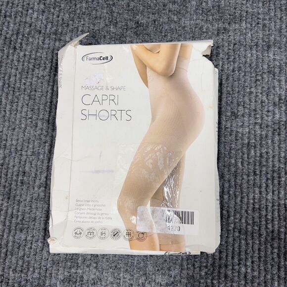 Farmacell Capri Shorts Womens Med/LG (8-12) Massage Shape Tan High Waisted Italy - Picture 8 of 15